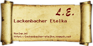 Lackenbacher Etelka névjegykártya